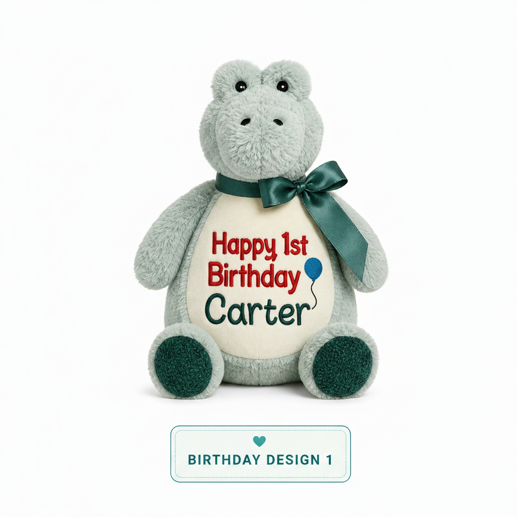 Birthday Design 1 Hippo - Square