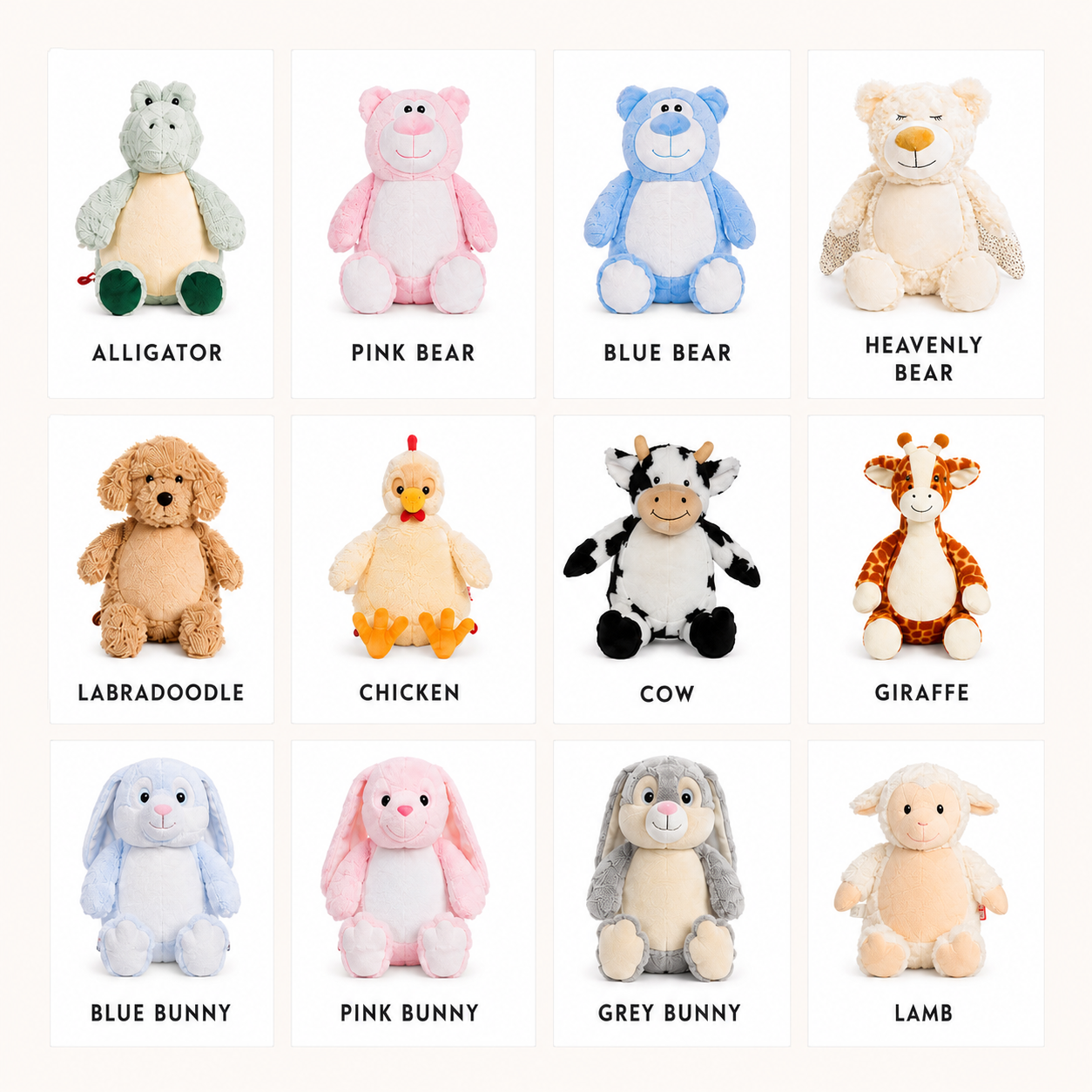 Personalized Embroidered Plush Cubbies